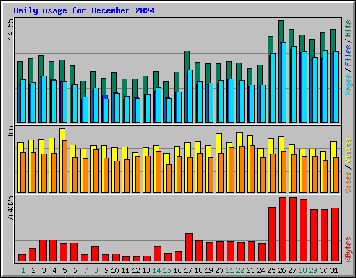 Daily usage for December 2024