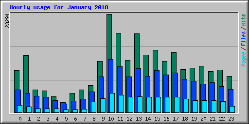 Hourly usage for January 2018