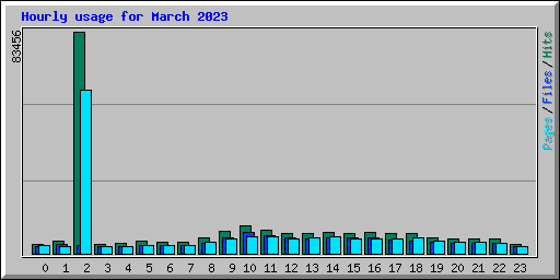 Hourly usage for March 2023
