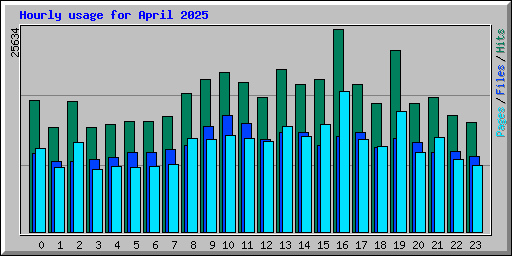 Hourly usage for April 2025